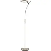 LINDBY LED uplight golvlampa Darion , dimbar, Aluminium / grå / zink, Vardagsrum / matsal, Metall, Modern, LED-golvlampa