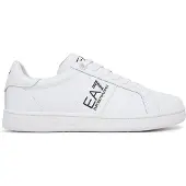 EA7 unisex. 7X000332_AF10848 Klassiska sneakers i läder, vita (44 2/3), Hud, Karta, Nyckelband, Casual