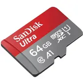 SanDisk Ultra - Flash-minneskort (microSDXC till SD-adapter inkluderad) - 64 GB - A1 / UHS-I U1 / Class10 - mikroSDXC UHS-I