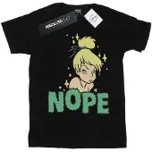 Disney Girls Tinker Bell Nope Cotton T-Shirt (Black)