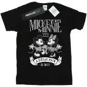 Disney Girls Mickey And Minnie Mouse Great Pair Cotton T-Shirt (Black)