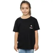 Disney Girls Mickey Mouse Kickin Retro Chest Cotton T-Shirt (Black)