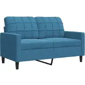 vidaXL 2-sitssoffa blå 120 cm sammet