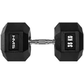 HMS hex-dumbbell Hex Pro gummerad, 1 x 35 kg