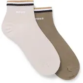 BOSS Two-pack of short socks with signature-stripe cuffs