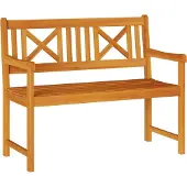 vidaXL Trädgårdsbänk Brun 110 x 56 x 90 cm Massivt Akaciaträ