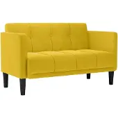 vidaXL Loveseat soffa gul 111 cm sammet