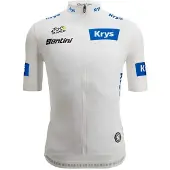 Santini Tour De France White 2025 Korta ärmar Cykeltröja