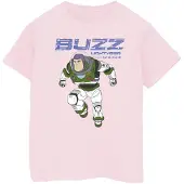 Disney Girls Lightyear Buzz Jump To Action Cotton T-Shirt (Baby Pink)