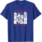 Disney Mens Every Fairy Tale Needs A Villain Cotton T-Shirt (Navy Blue)
