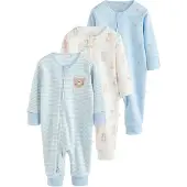 Next Pyjamas camel / himmelsblå / ullvit