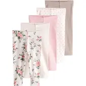 Next Leggings ljusbrun / mörkgrön / rosa / vit