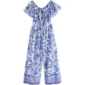 Next Jumpsuit blå / vit