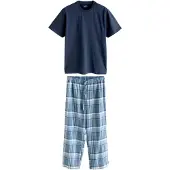 Next Pyjamas lång blå / marinblå / vit