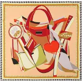 Kate spade Scarf beige / ljusgul / ljusgrå / röd