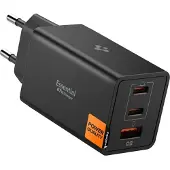 Spigen Essential EE673EU 3-portars snabbladdare för vägg 67W - Svart