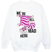 Disney Girls Alice In Wonderland All Mad Here Sweatshirt (White)