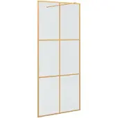 vidaXL Walk-in Duschvägg Guld 90 x 195 cm härdat glas