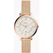 Fossil Jacqueline ES4352 Herr Brun Läderrem Analog Urtavla Kvarts Klocka