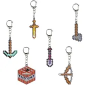 Minecraft Metal Pack Of Nyckelring 6 Enheter