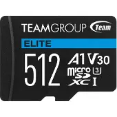 Team Group Team ELITE - Flash-minneskort (SD-adapter inkluderad) - 512 GB - A1 / Video Class V30 / UHS-I U3 - microSDXC