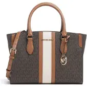 Michael Kors Handväska ljusbeige / brun / pueblo / mörkbrun