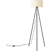 QAZQA Modern stativgolvlampa vit med sammetsskärm - Luz