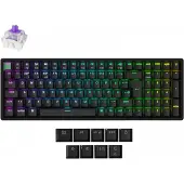 Keychron K4 HE trådlöst Tri-Mode Hot Swap QMK Gateron 2.0 Purple magnetiska switchar svart