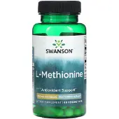 Swanson Health , L-Metionin, Medverkar AjiPure, 500 mg, 60 Veggie Kapslar