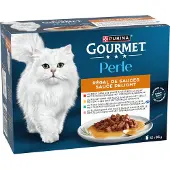 Gourmet Perle Sauce Delight med nötkött, kyckling, tonfisk, lax våtfoder katt (85 g)