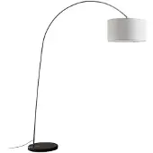 LINDBY Båglampa Belinda , Aluminium / grå / zink, Vardagsrum / matsal, Textil / tyger / siden, Modern, Golvlampa