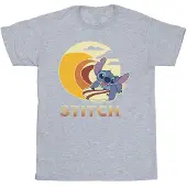 Disney Girls Lilo & Stitch Summer Waves Cotton T-Shirt (Sports Grey)