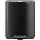 Brabantia Bo Pedal Bin, 12 l, Rektangulär, Stål, Svart, Pedal, 292 mm