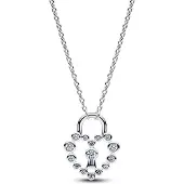 Pandora Moments silver hjärtlås halsband 394416C01-50