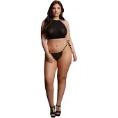 Le Désir Plus Size - set med strass - svart - XL-3XL