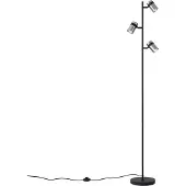 QAZQA Modern golvlampa svart med rökglas 3-ljus roterbar och lutningsbar - Gianni