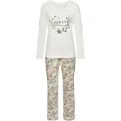 LASCANA Pyjamas camel / ecru / pastellgrön / vit