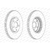 FERODO Bromsskivor DDF1724C fram, ventilerad, 2 Stycke