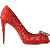 Dolce&Gabbana Spets Peeptoe Klackskor Hög Klack