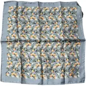 Dolce&Gabbana Grå Apelsiner Silkesfyrkantig Näsklippduk Scarf
