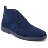 Infinity Leather Marinblå premium Chukka-stövlar i ökenstil för män
