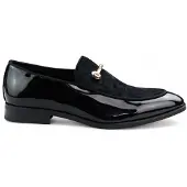 Infinity Leather Eleganta svarta loafers med läderfoder och sammetsslip-on för män