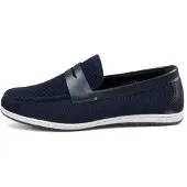 Infinity Leather Marinblå, andningsbara loafers för män, lätta och slip-on