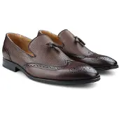 Infinity Leather Herr Bruna Tassel Mockasin Loafers Eleganta Slip-On Finskor