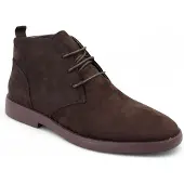 Infinity Leather Herrbruna premium Chukka-stövlar i ökenstil i mocka