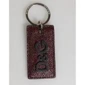 Dolce&Gabbana Mörkbrun Läder Logotyp Metallring Herr Nyckelring Nyckelring