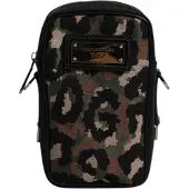 Dolce&Gabbana Flerfärgad Leopard Jacquard Logoplåt Nackremväska