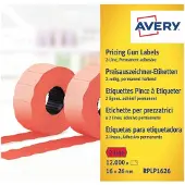 Avery Prisetiket RPLP1626 rød 26x16 mm permanent klæbende - (12.000 etiketter)