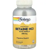 Solaray Högpotent Betain Hcl med Pepsin, 650 mg, 250 vegetabiliska kapslar