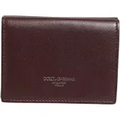 Dolce&Gabbana Läderpräglad logotyp trifold herrkortshållare mörkbrun